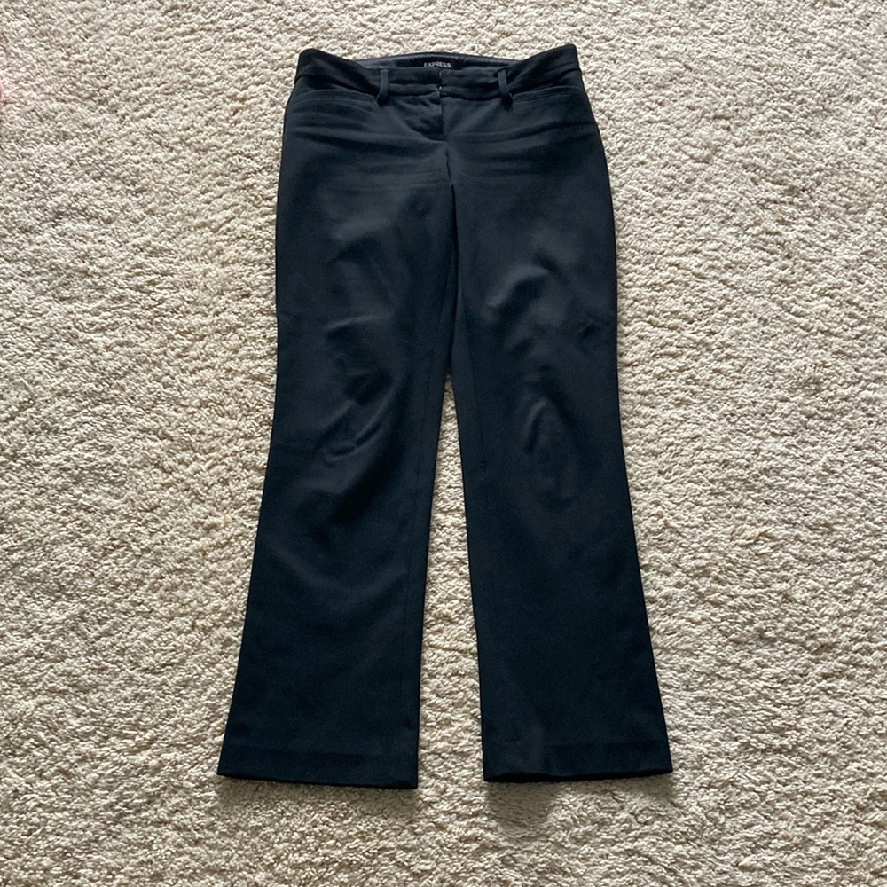 Express Columnist Barely Boot Low Rise Black Dress Pants 00Short